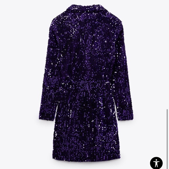 Zara Purple Sequin Blazer Dress - Picture 14 of 16